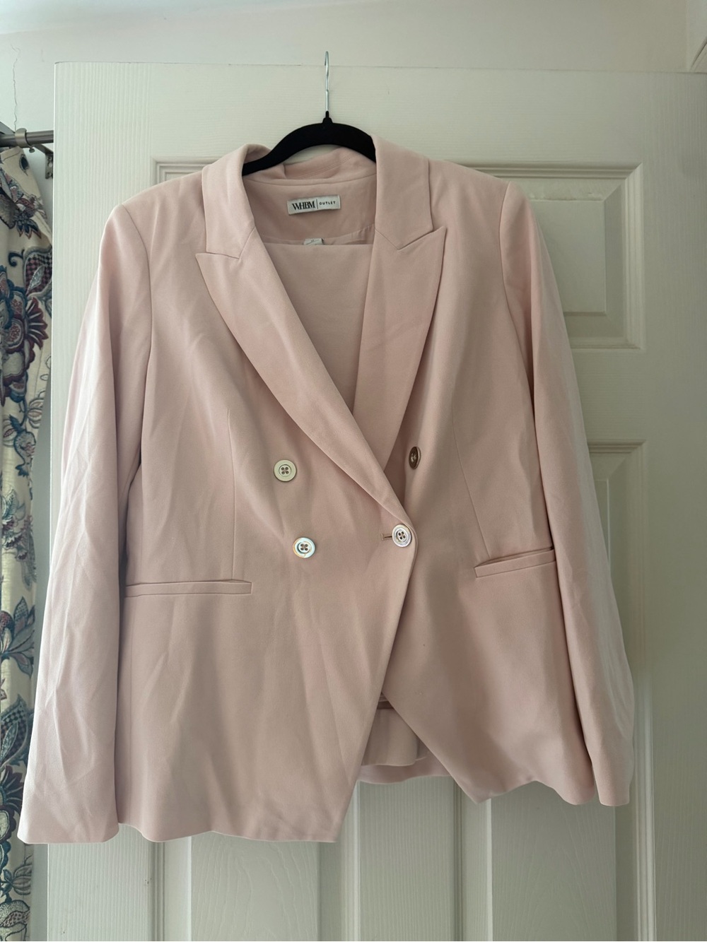 White House Black Market Blush Pink Double-Breasted Suit
